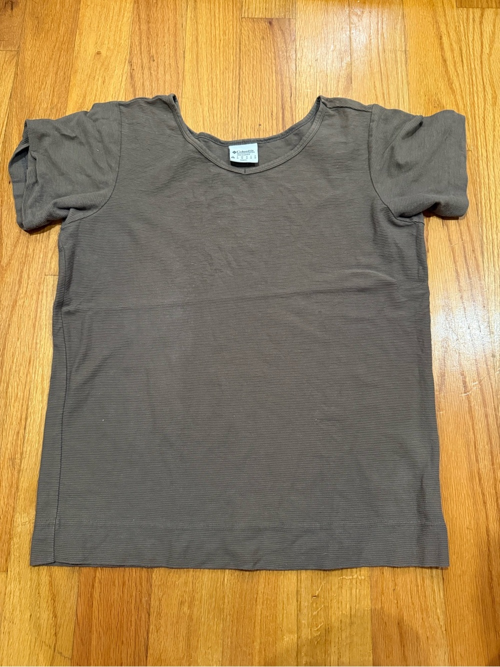 Columbia Brown Pinetown Canyon Rib Short Sleeve Tee Size S